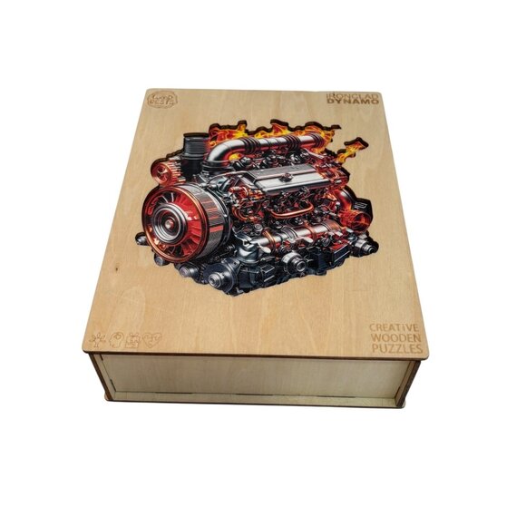 Creative Wooden Puzzles Set W/ Ironclad Dynamo Ocean Mug & Mechanical Steam Trai - Picture 3 of 16